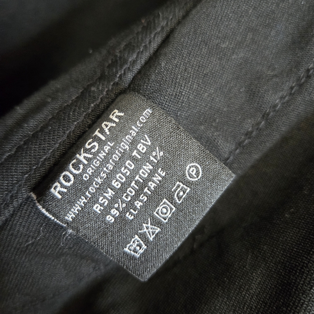 Rockstar‎ Original Denim Jacket Faux Fur Black Red Sz Small HARD TO FIND! RARE - Picture 9 of 11